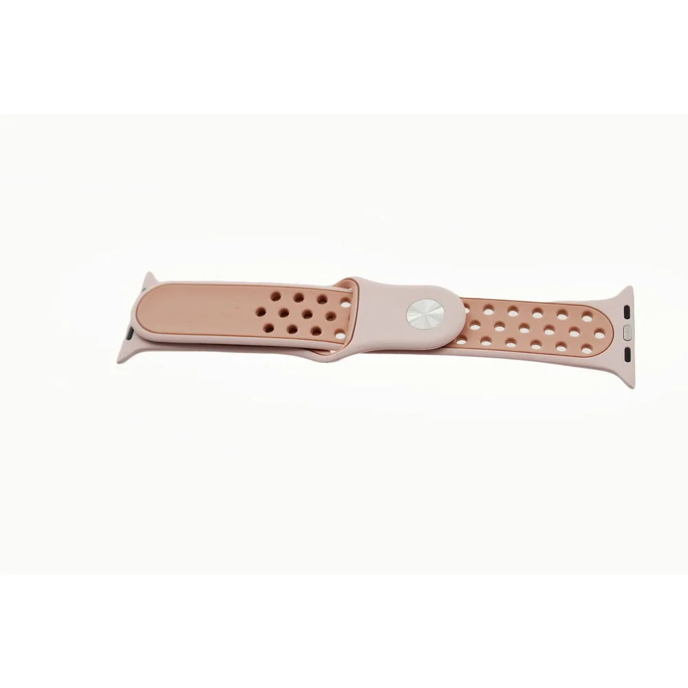 Sport Band Compatible with Apple Watch 42mm 44mm Pink Gray Perforated Silicone